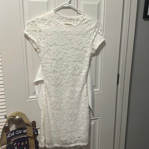 Lulus Lace White Open Back Dress (NEVER WORN)